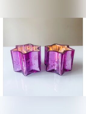 Liora Star Of David Votive Holders Magenta
